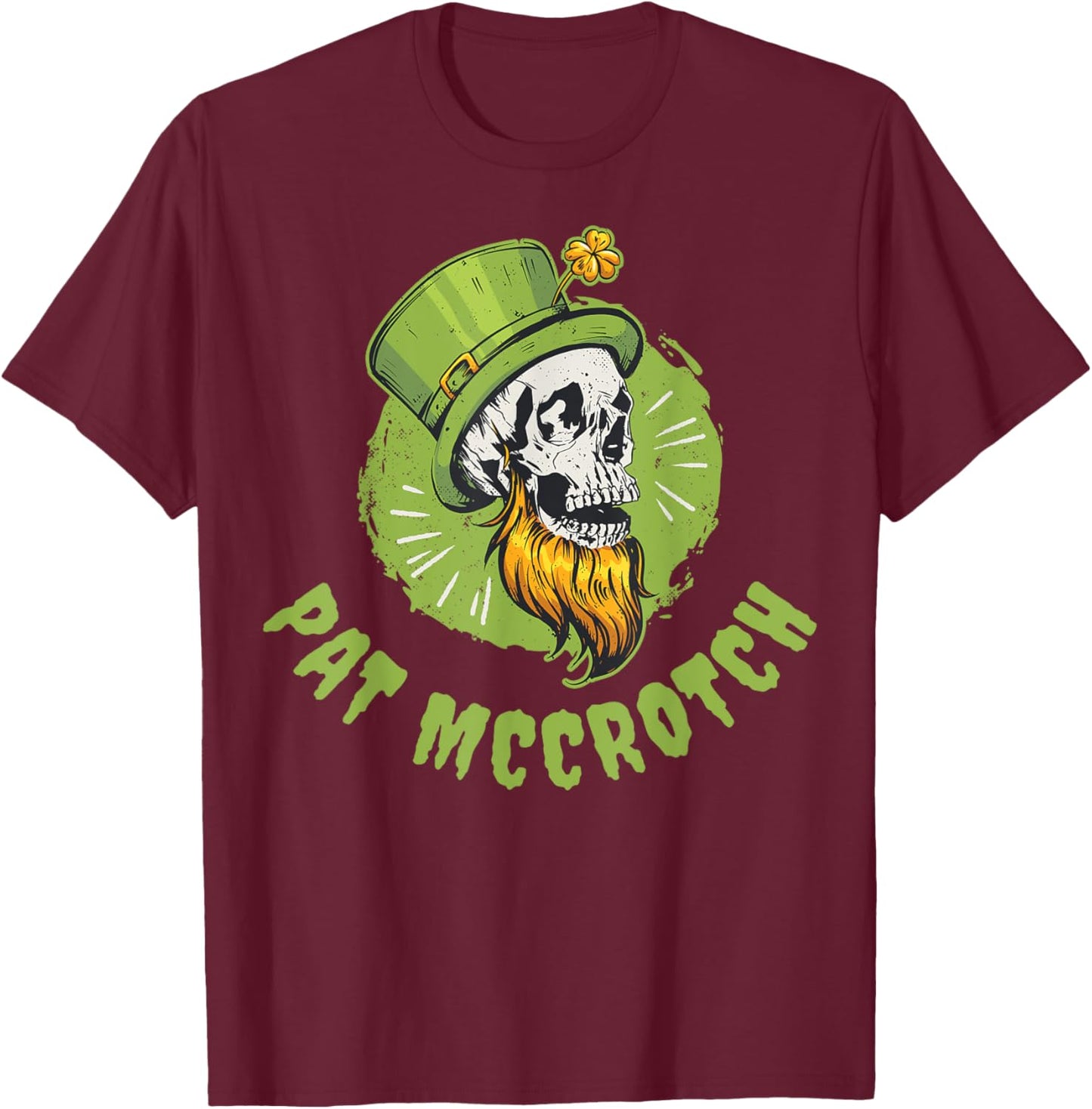 Pat McCrotch Black - Men's -Adults Classic Fit Short Sleeve T-Shirt - T-Shirt | Maroon