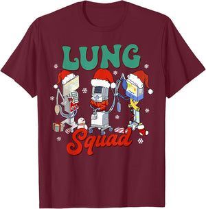 Lung Squad Ventilator Santa Respiratory Therapist Christmas T-Shirt - T-Shirt | Maroon