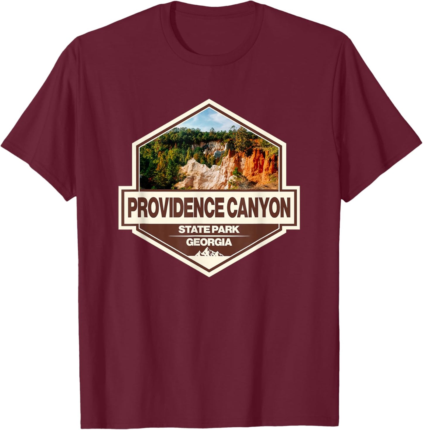 Providence Canyon State Park Georgia Badge Vintage T-Shirt - T-Shirt | Maroon