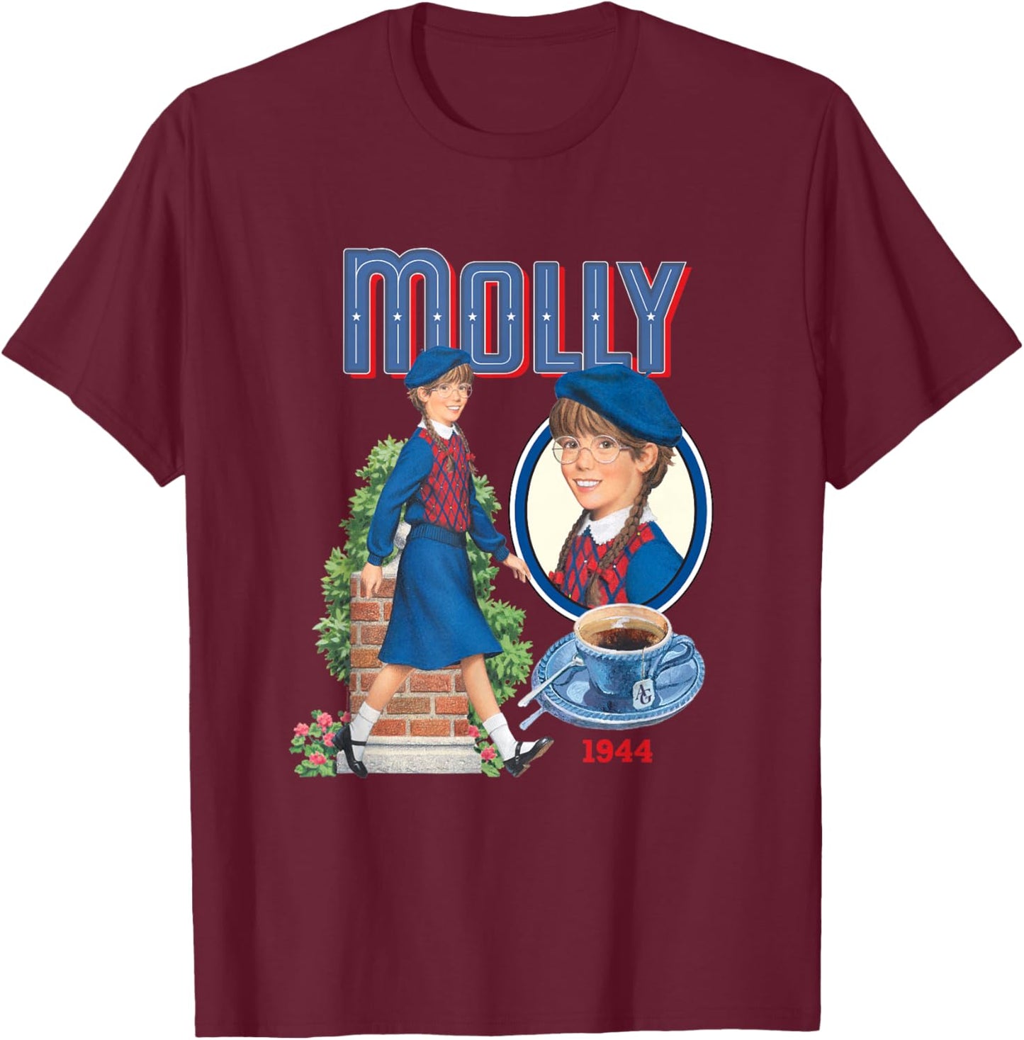 American Girl - Molly McIntire 1944 T-Shirt - T-Shirt | Maroon