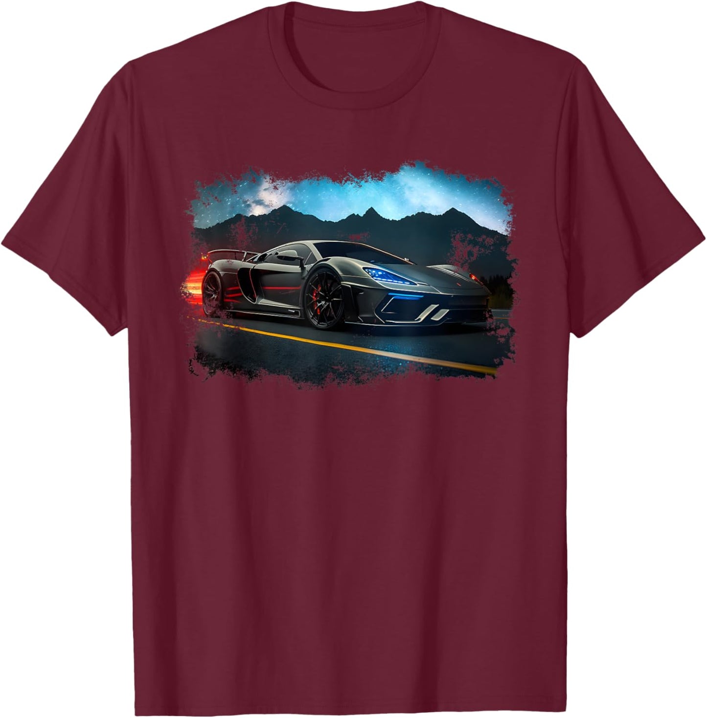 Cool Supercar Sports Car Concept Hypercar Racing Art Graphic T-Shirt - T-Shirt | Maroon