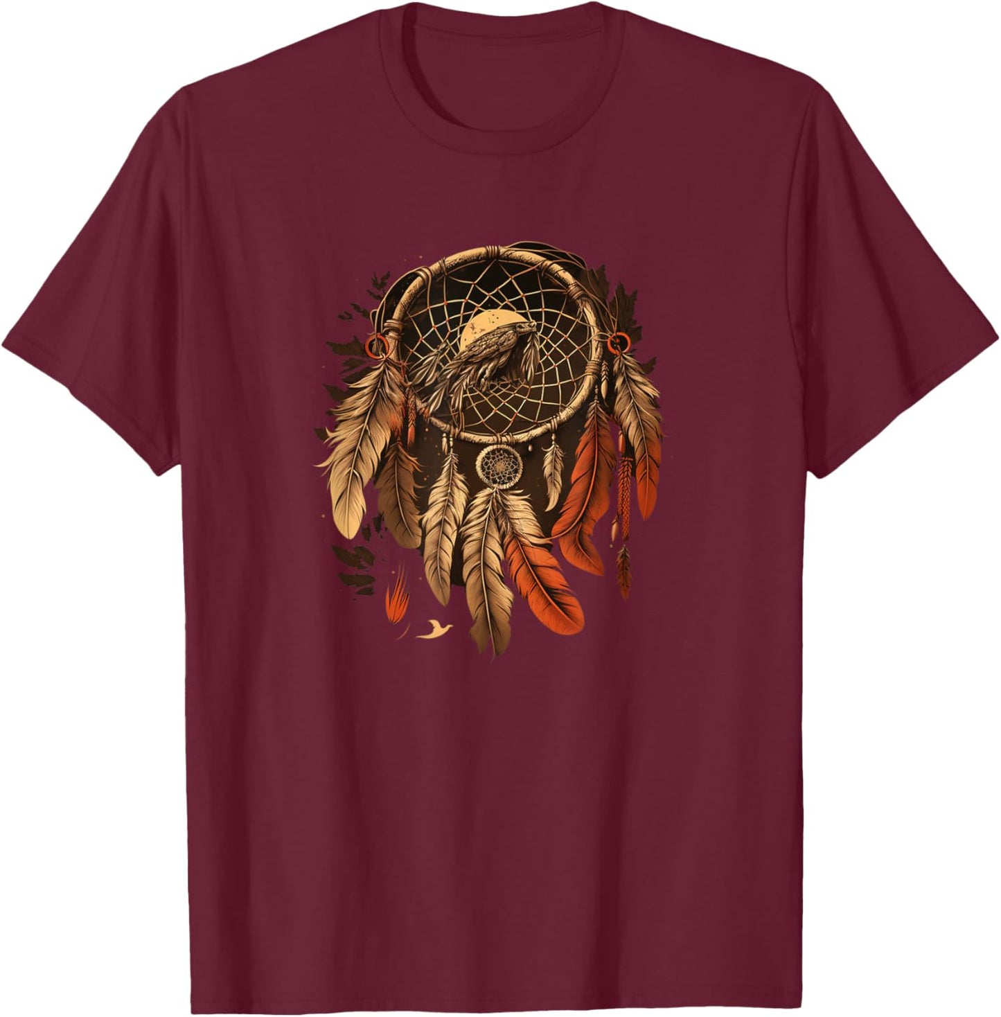 Native American Dreamcatcher Indian Design T-Shirt - T-Shirt | Maroon