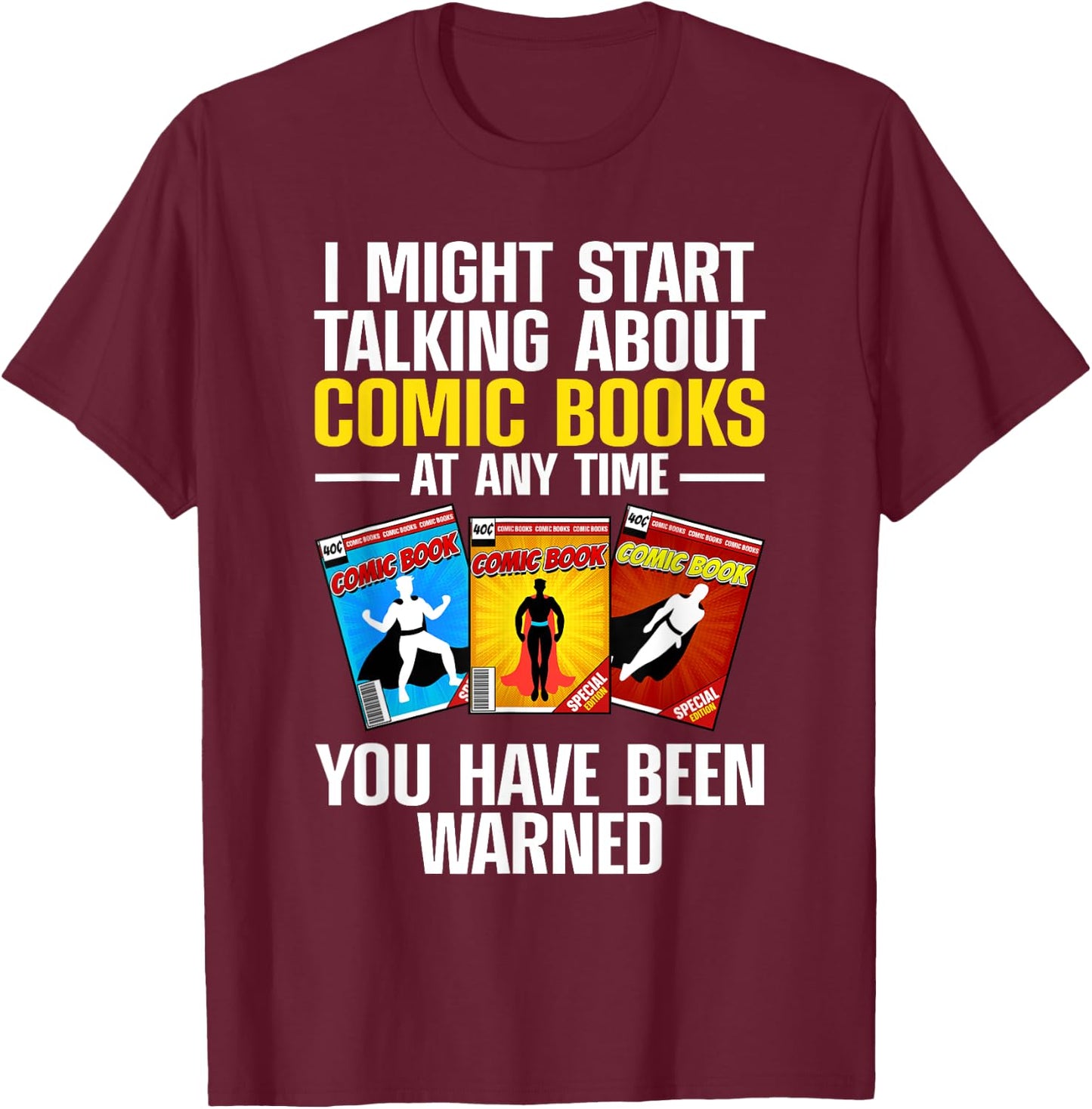 Comic Books Art Women Comic Book Collector Comics T-Shirt - T-Shirt | Maroon