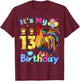 Chicken Its My 13th Birthday Chicken Birthday Party Balloon T-Shirt - T-Shirt | Maroon