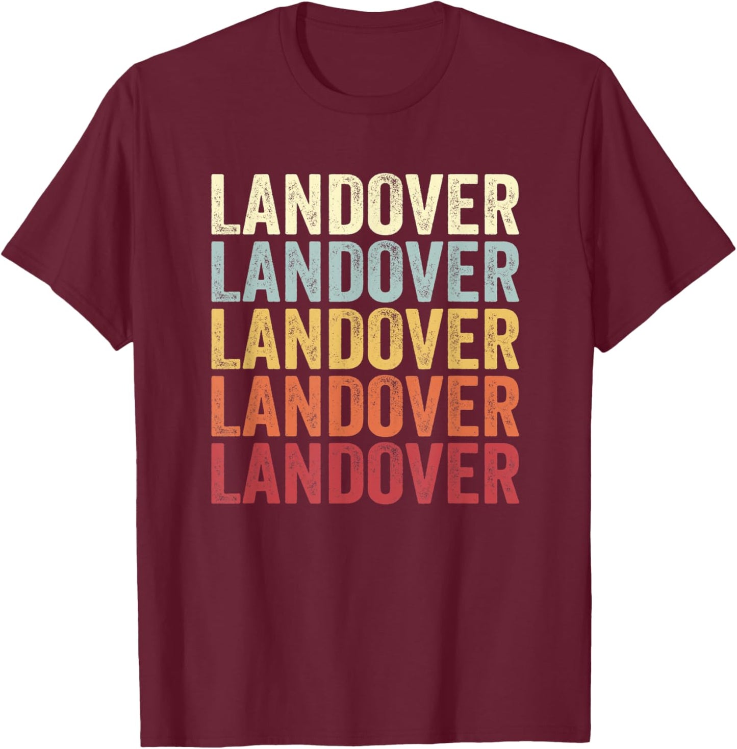 Landover Maryland Landover MD Retro Vintage Text T-Shirt - T-Shirt | Maroon