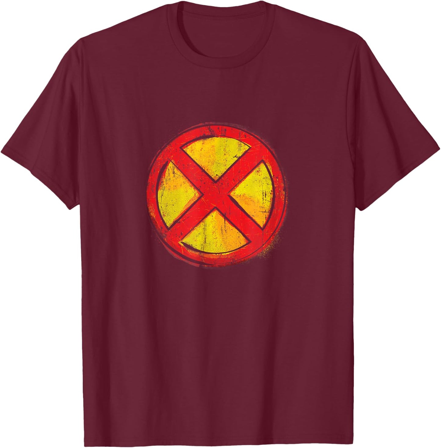 Marvel X-Men Logo Spray Paint T-Shirt - T-Shirt | Maroon