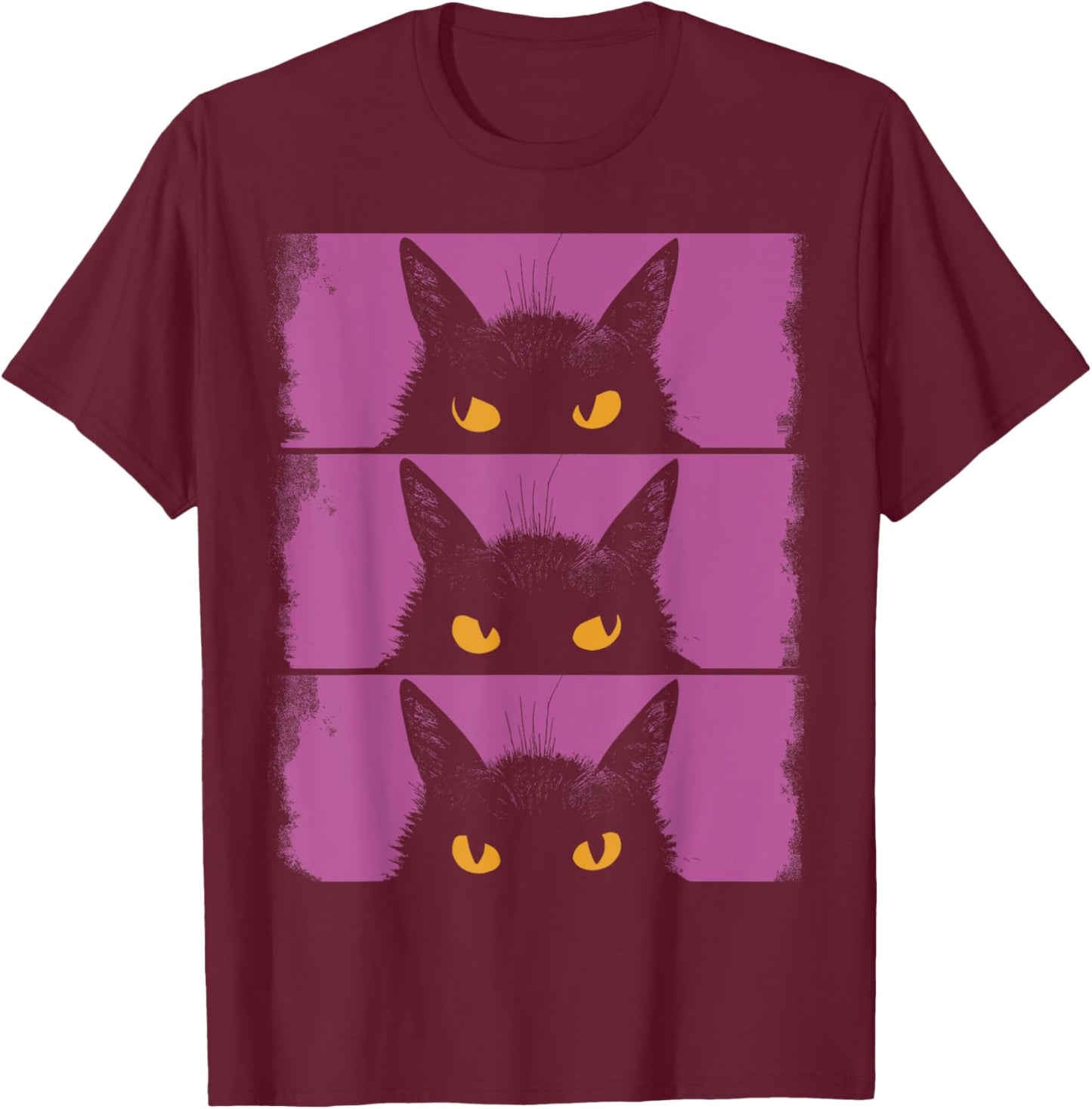 Cat Lover, Grumpy Black Kitten, Cat Mom, Cat Dad Women Girls Kids T-Shirt - T-Shirt | Maroon