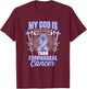 Esophageal Cancer Awareness Apparel Esophagus God Stronger Than Esophageal Cancer Awareness - -Adults - Black - Small - Short Sleeve - Cotton Blend - Modern - Cancer Awareness Design T-Shirt - T-Shirt | Maroon
