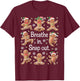 Funny Gingerbread Yoga Pose Christmas T-Shirt - T-Shirt | Maroon