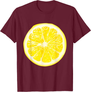 Funny Halloween Yellow Lemon Costume Fruit Costumes T-Shirt - T-Shirt | Maroon