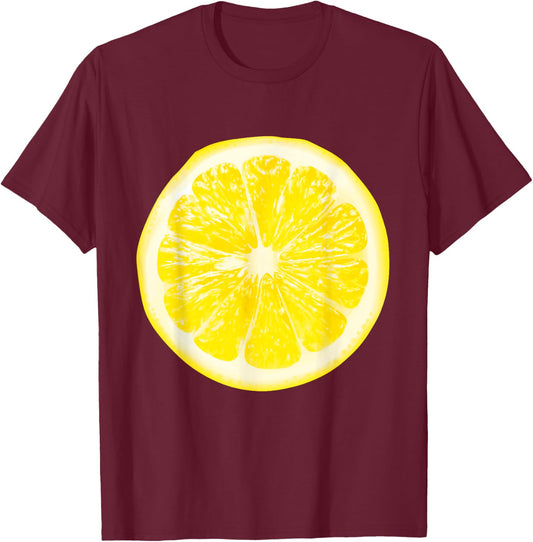 Funny Halloween Yellow Lemon Costume Fruit Costumes T-Shirt - T-Shirt | Maroon