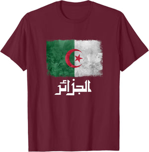 Algeria Flag DZ Proud Algerian Football team Soccer T-Shirt - T-Shirt | Maroon