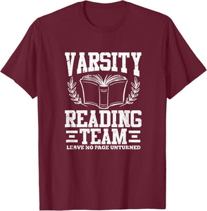 Varsity Reading Team Funny Bookworm Book Lover Reader Gift T-Shirt - T-Shirt | Maroon