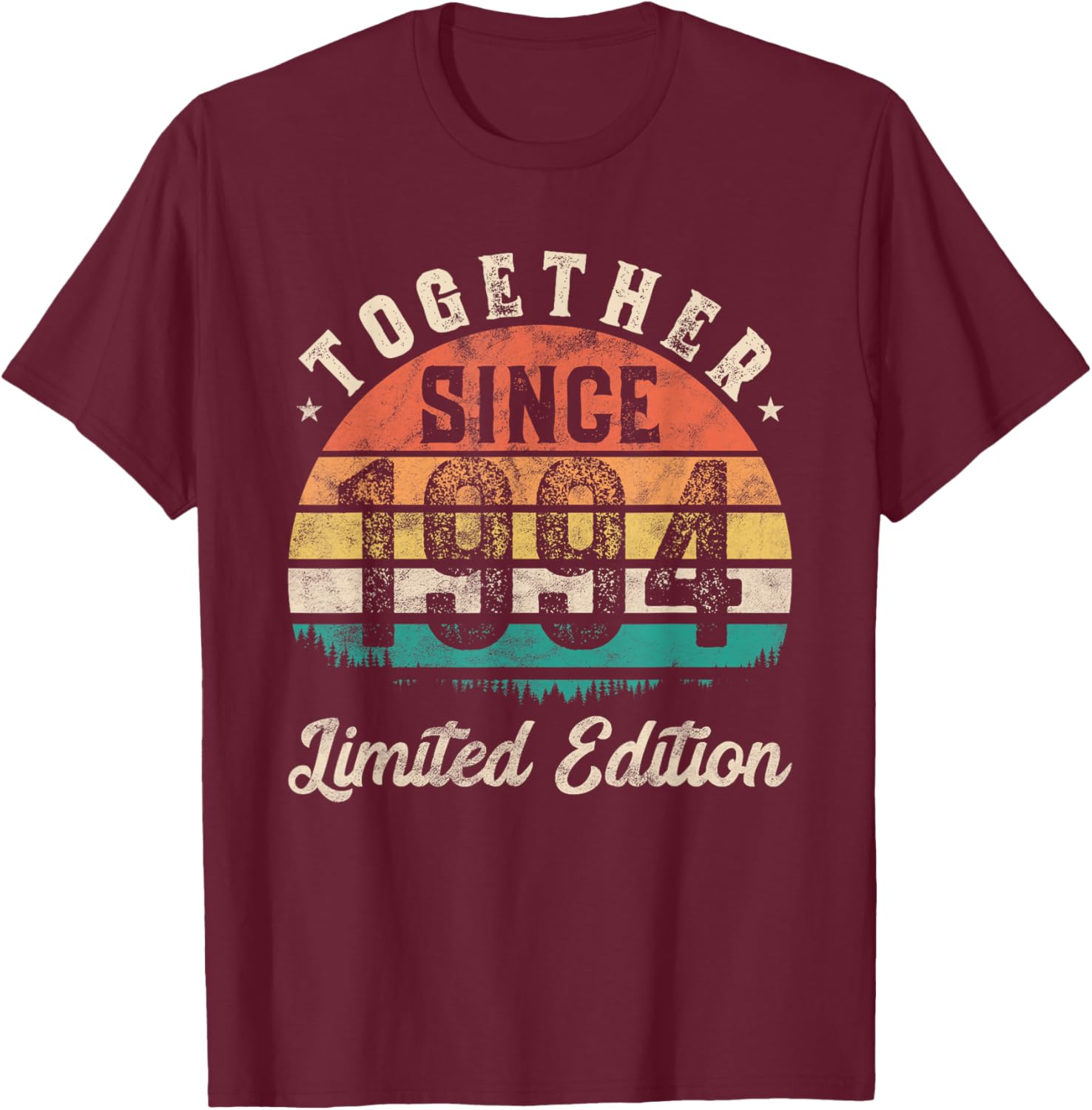 Together Since 1994 Couple 30th years wedding Anniversary T-Shirt - T-Shirt | Maroon