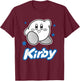 Kirby Blue Stars Big Character Portrait T-Shirt - T-Shirt | Maroon