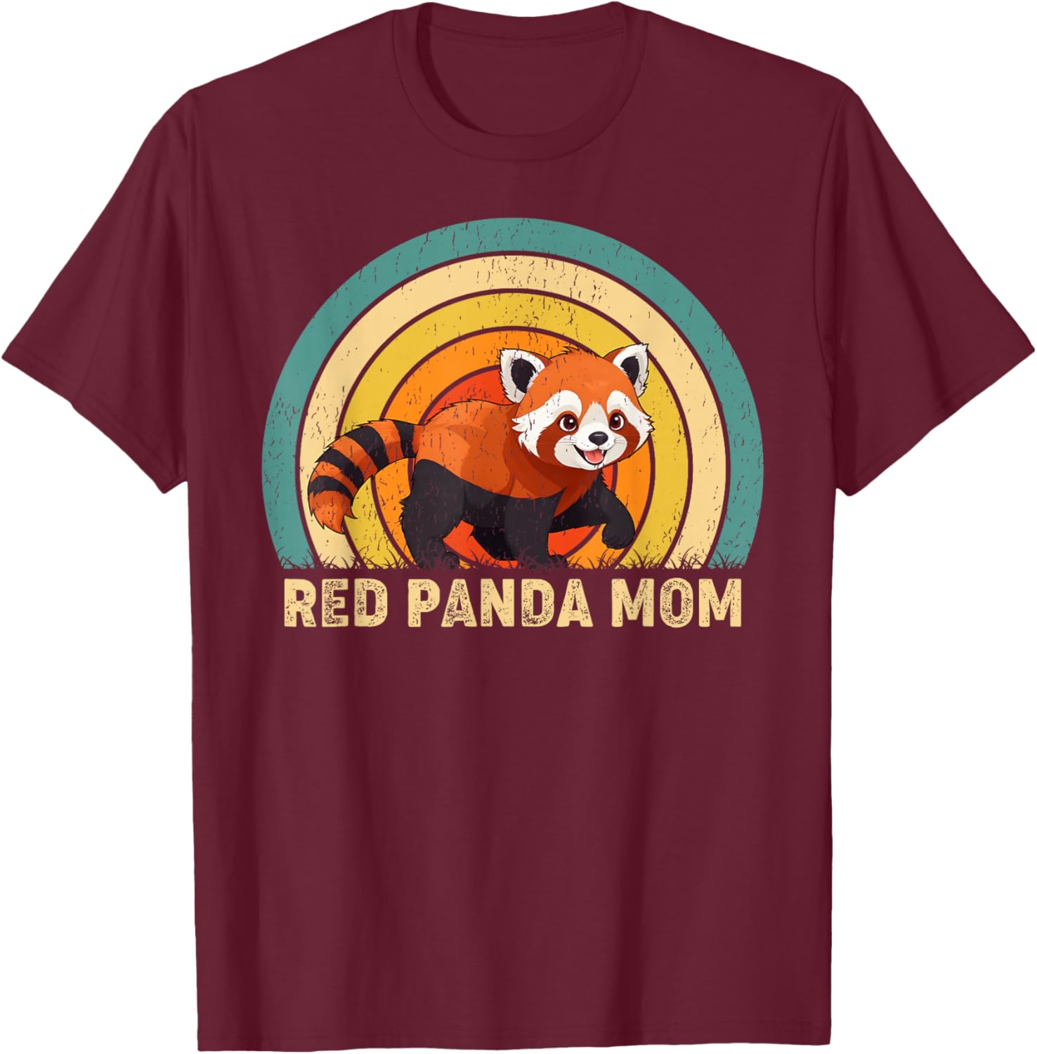 Red Panda Mom Mama Mother's Day Red Panda Girls Women T-Shirt - T-Shirt | Maroon