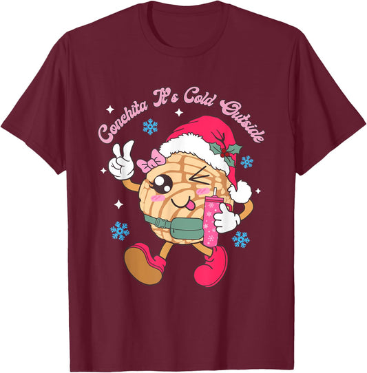 Conchita It's Cold Outside Concha Pan Dulce Mexican Xmas T-Shirt - T-Shirt | Maroon