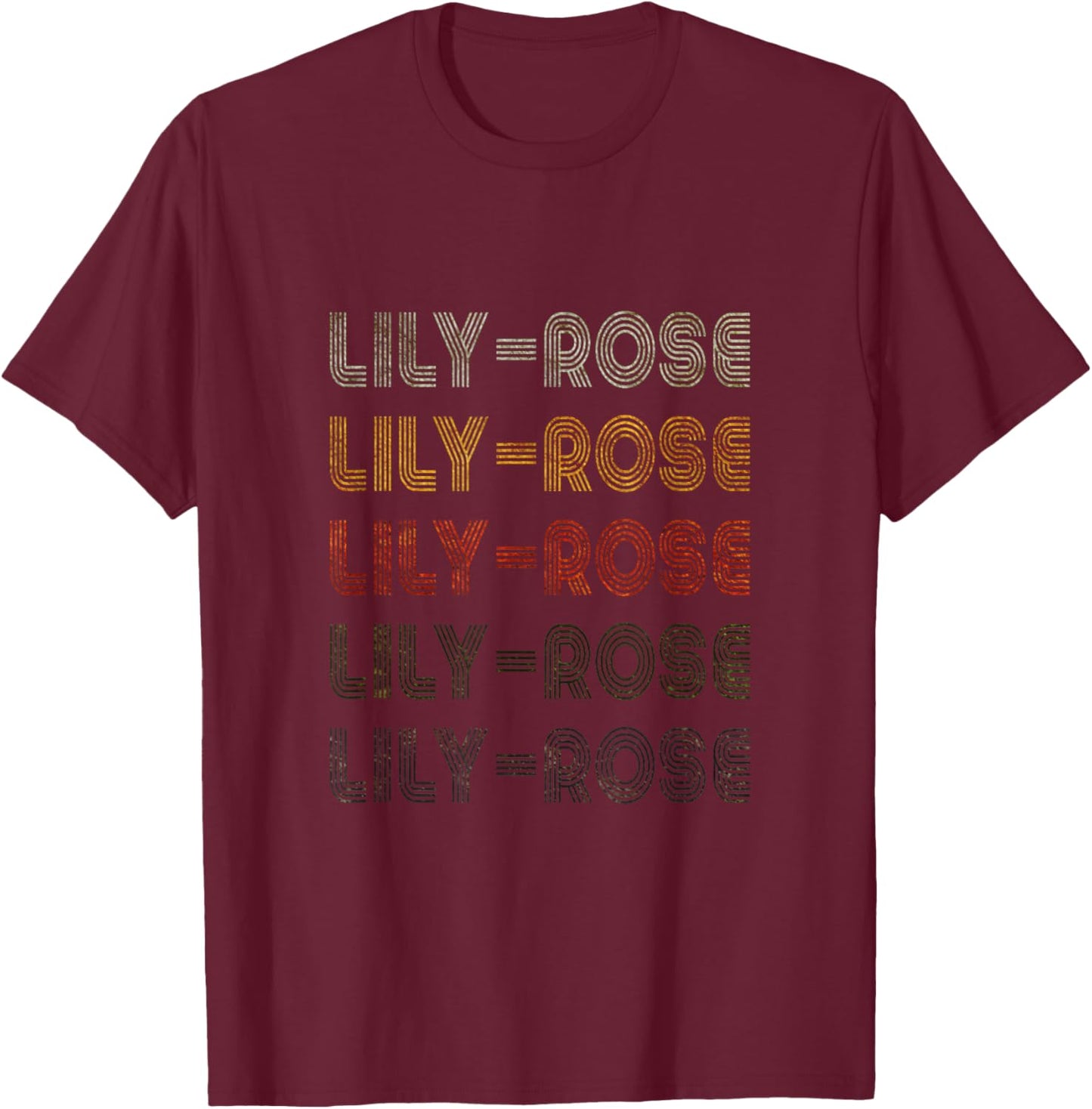 Love Heart Lily-Rose Grunge Vintage Black Lily-Rose T-Shirt - T-Shirt | Maroon