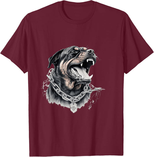 Fierce Rottweiler Dog Women T-Shirt - T-Shirt | Maroon