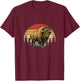 Retro Bison Design Women Kids Buffalo Bison Lovers T-Shirt - T-Shirt | Maroon