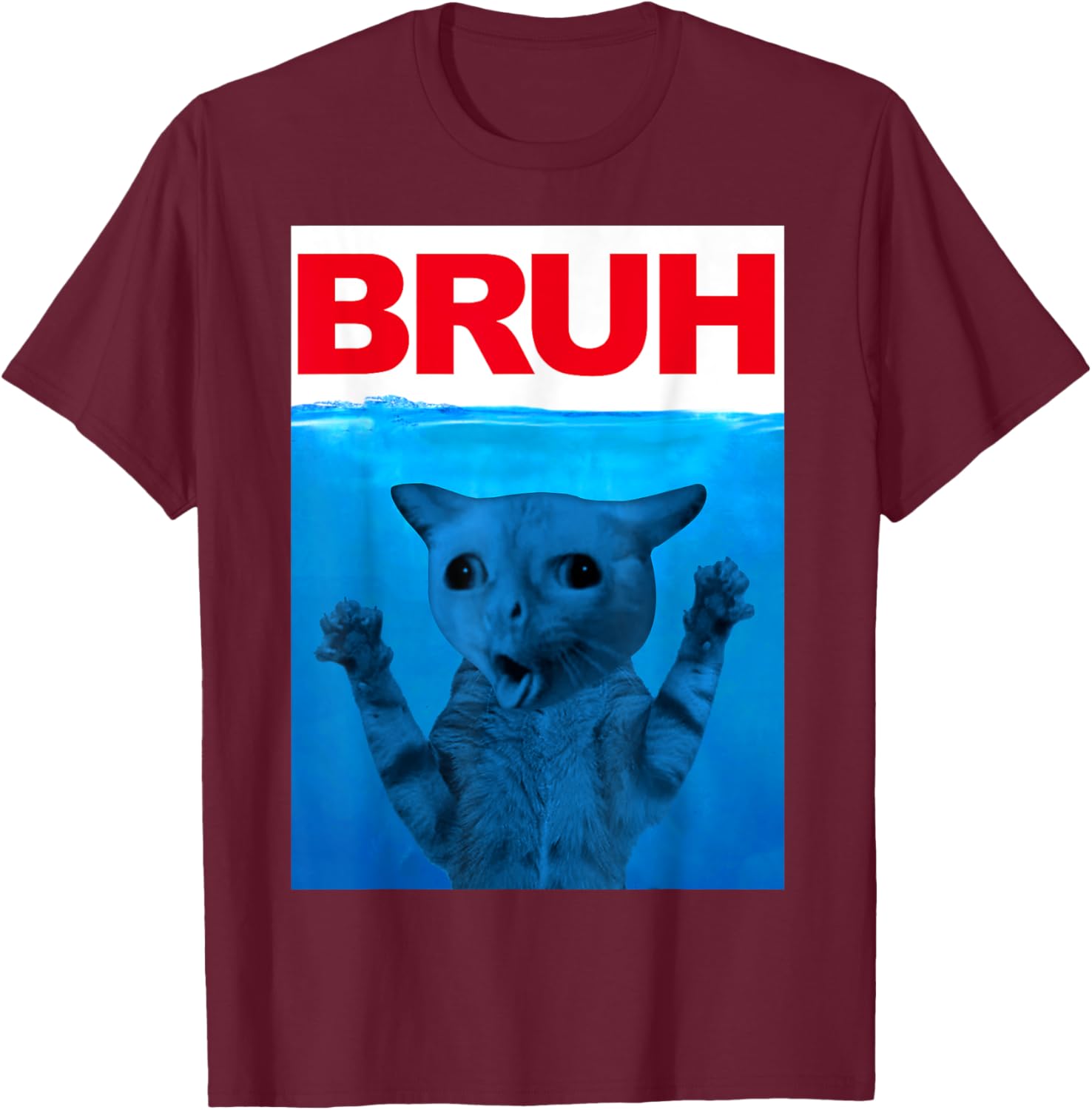 Bruh Meme Funny Saying Brother Greeting Teens Boys Bruh Cat T-Shirt - T-Shirt | Maroon