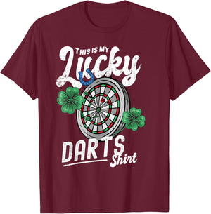 This is my Lucky Darts shirt Dart board horseshoe clover T-Shirt - T-Shirt | Maroon