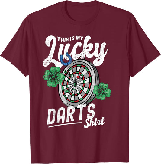 This is my Lucky Darts shirt Dart board horseshoe clover T-Shirt - T-Shirt | Maroon