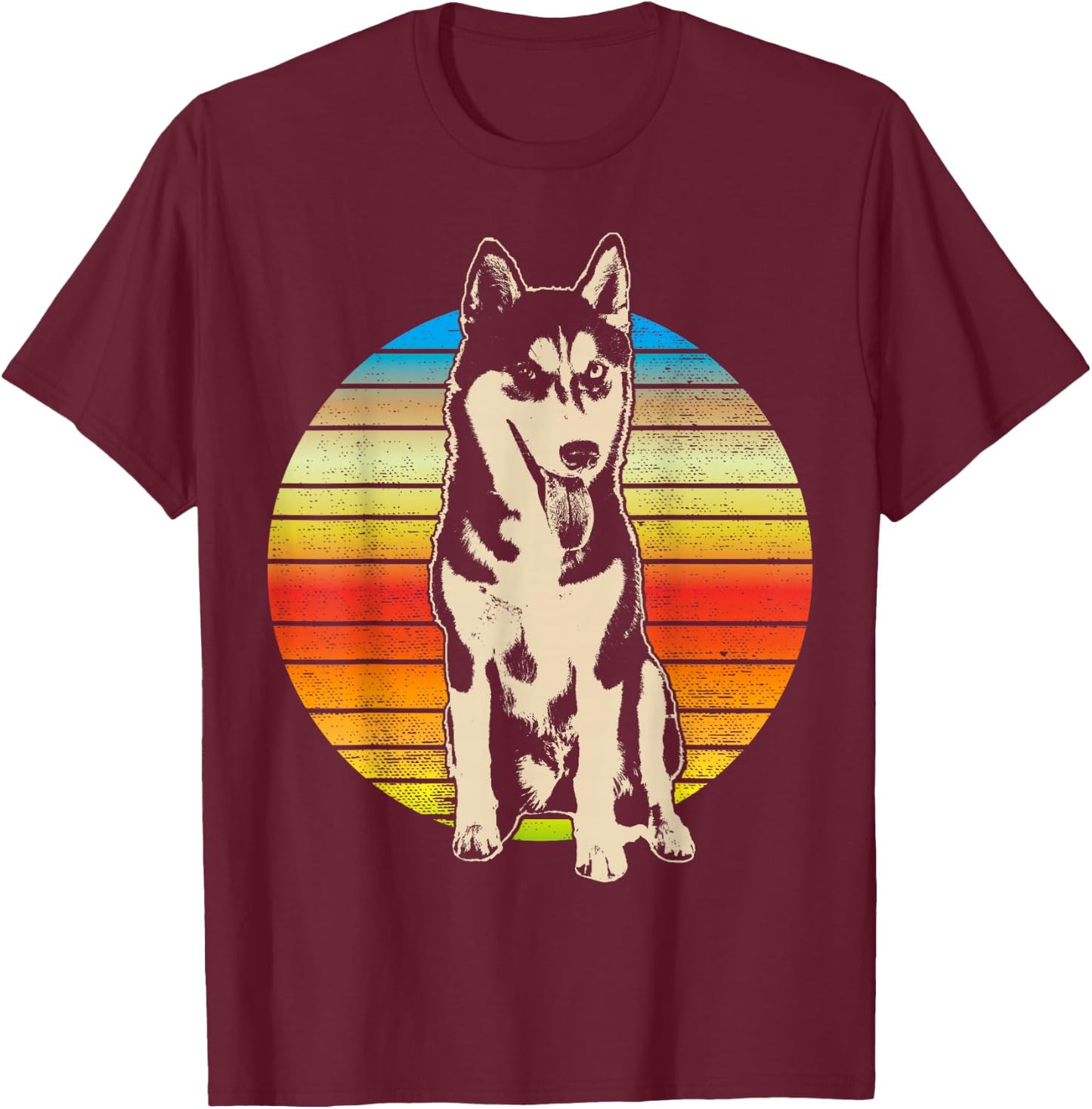 Alaskan Husky Dog Breed T-Shirt - T-Shirt | Maroon