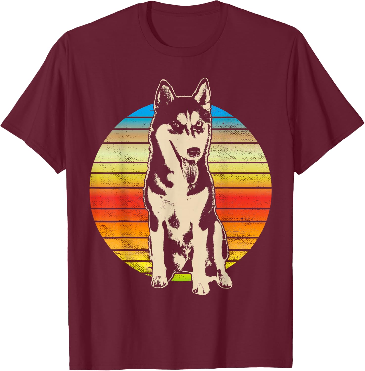 Alaskan Husky Dog Breed T-Shirt - T-Shirt | Maroon