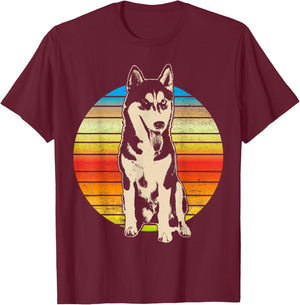 Alaskan Husky Dog Breed T-Shirt - T-Shirt | Maroon