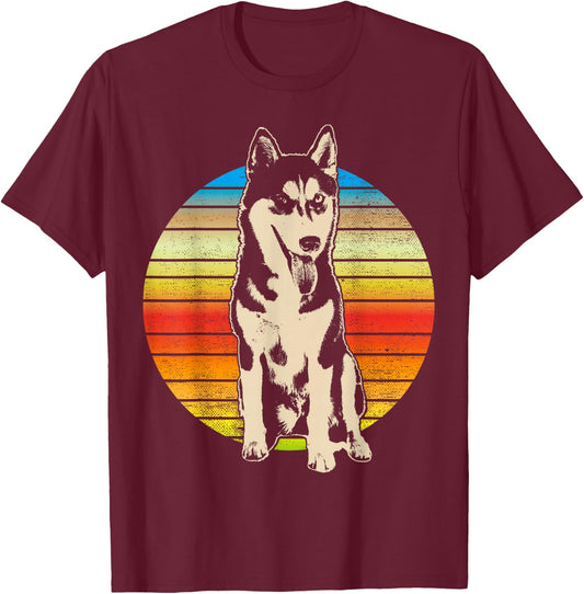 Alaskan Husky Dog Breed T-Shirt - T-Shirt | Maroon