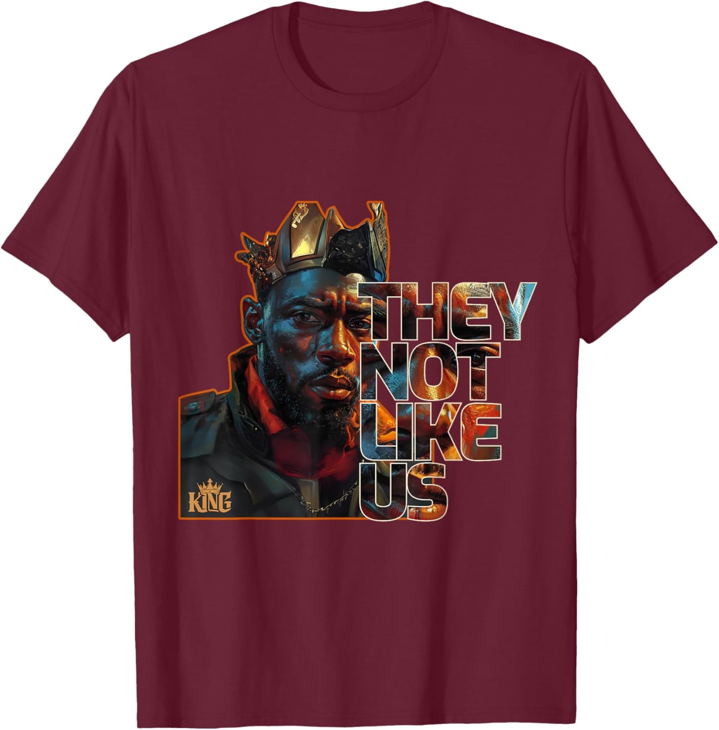 They Not Like Us Black African American Man T-Shirt - T-Shirt | Maroon