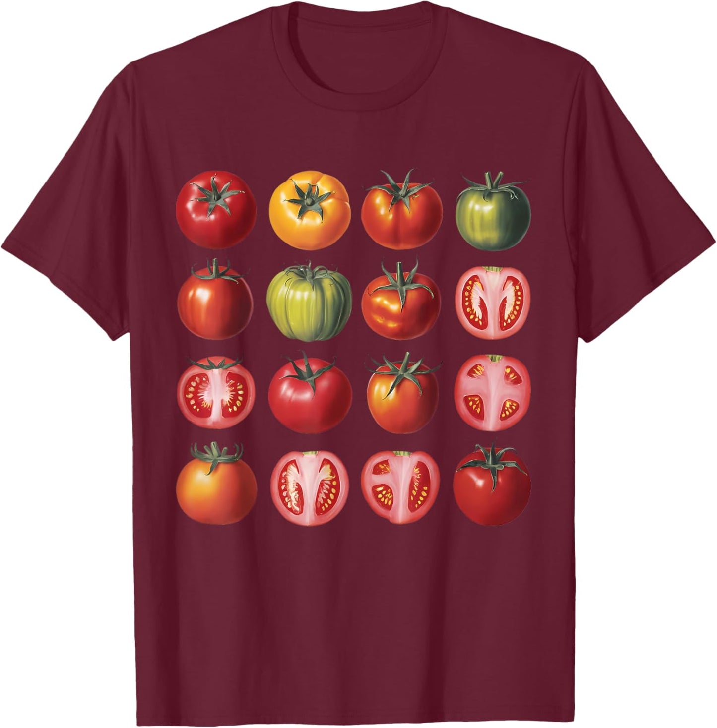 Tomato Lover Design Breeds of Tomatoes Farmer's Market Women T-Shirt - T-Shirt | Maroon
