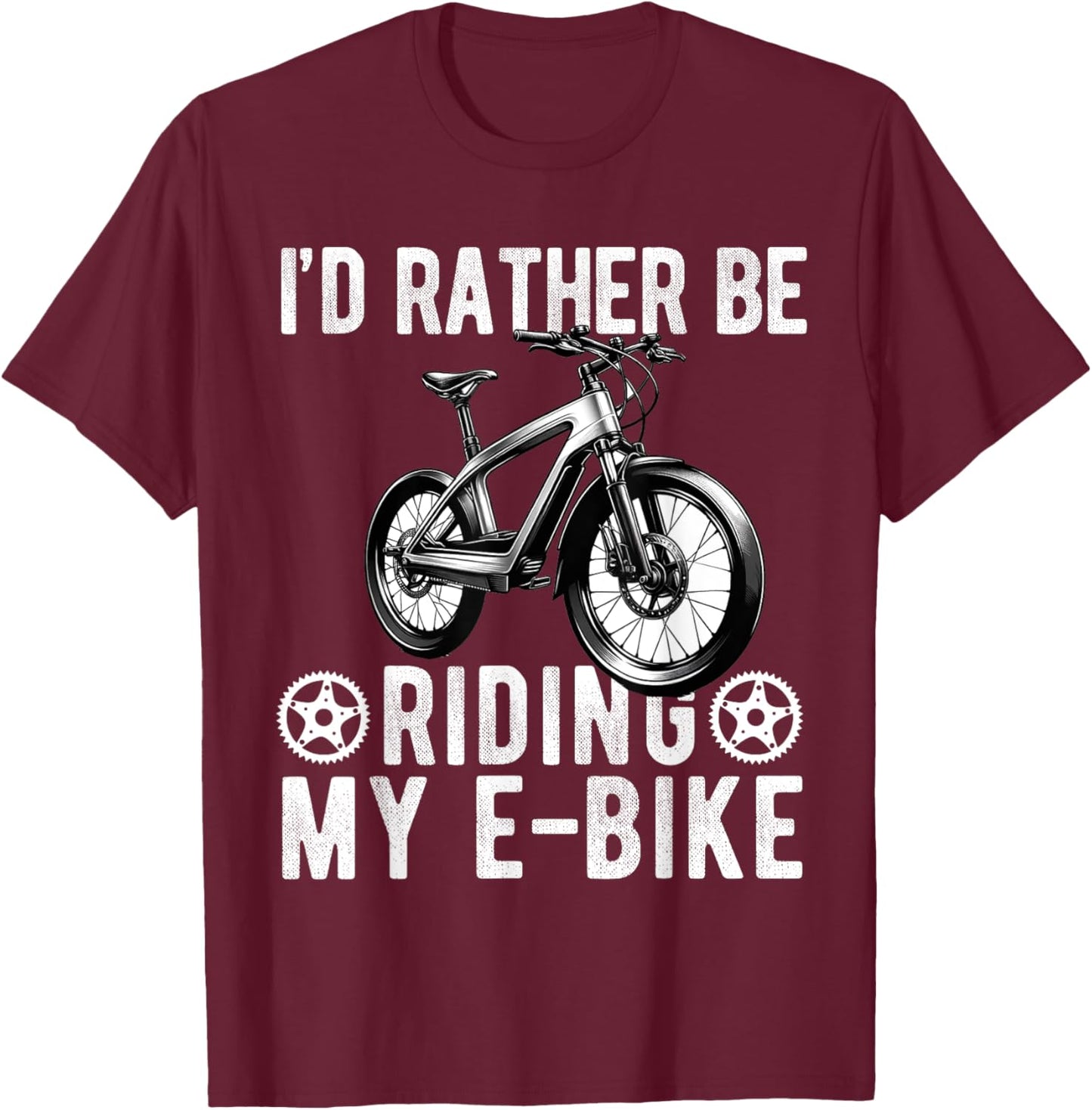 E-Bike Electric Bike Women E Bicycle Lover Funny T-Shirt - T-Shirt | Maroon