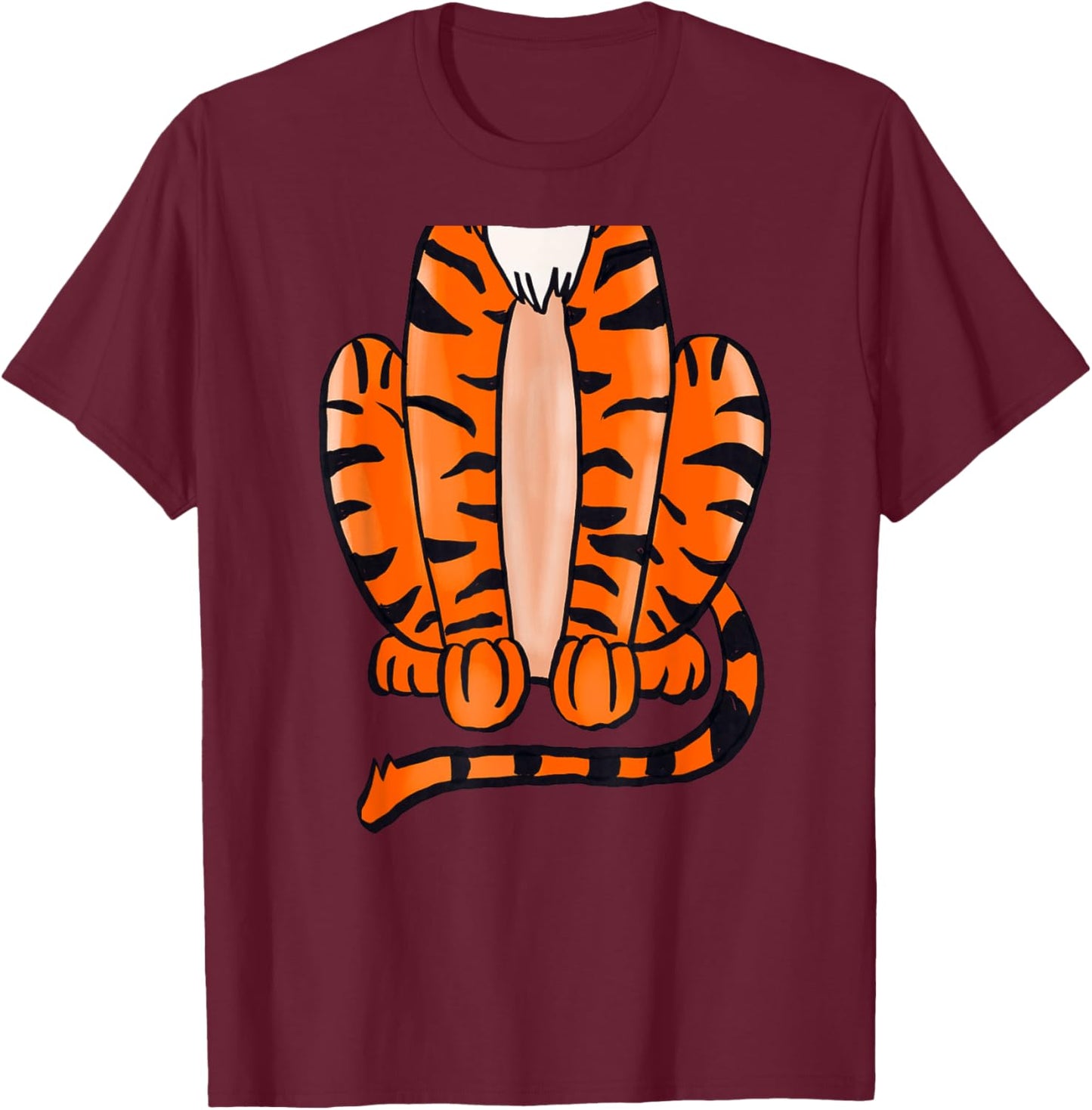 Tiger Halloween Costume - Cute Pretend Tiger Outfit T-Shirt - T-Shirt | Maroon