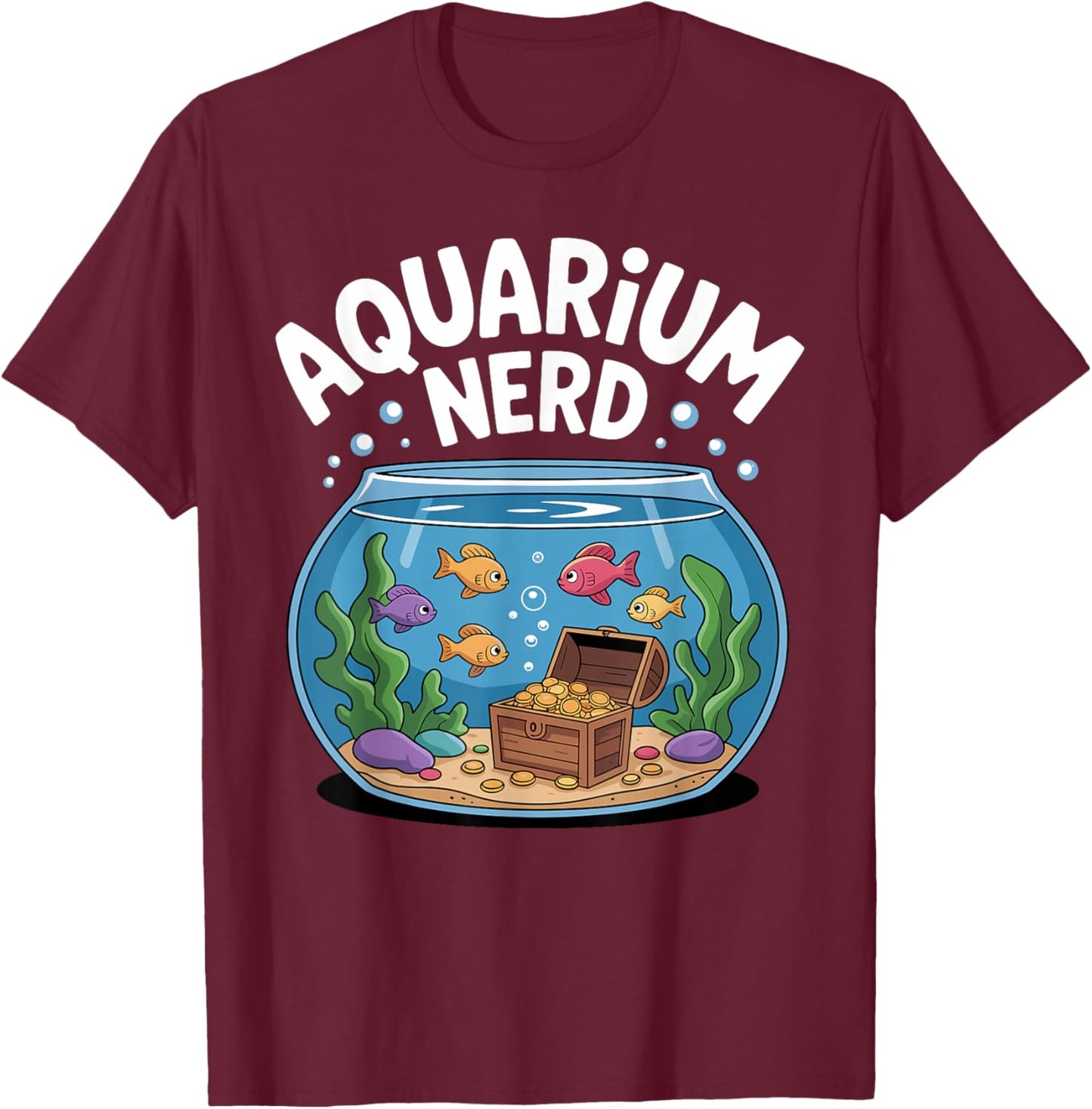 Best Aquarium Art Women Fish Tank Aquarium Lover T-Shirt - T-Shirt | Maroon
