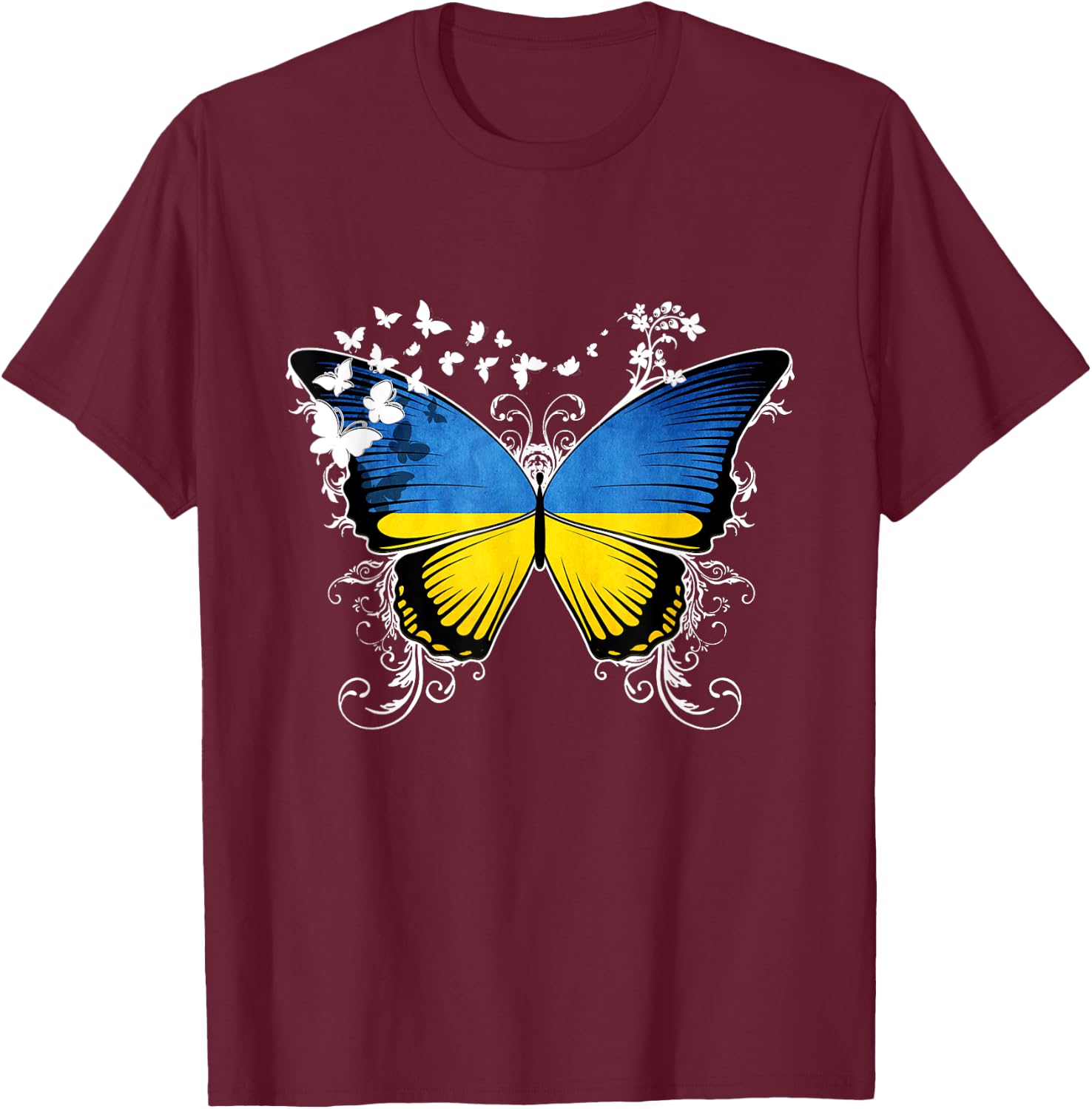 Ukraine Flag Ukrainian T-Shirt - T-Shirt | Maroon