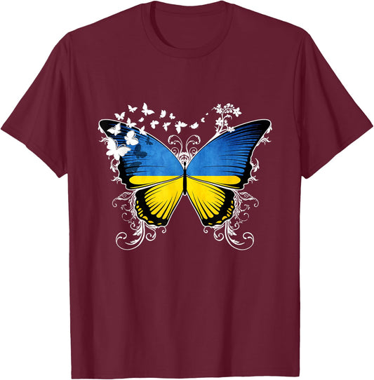 Ukraine Flag Ukrainian T-Shirt - T-Shirt | Maroon