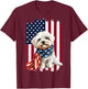 Maltese dog American Flag 4th Of July Maltese dog Lovers T-Shirt - T-Shirt | Maroon