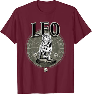 Leo Zodiac Gifts Born In August Birthday Season Men Women T-Shirt - T-Shirt | Maroon