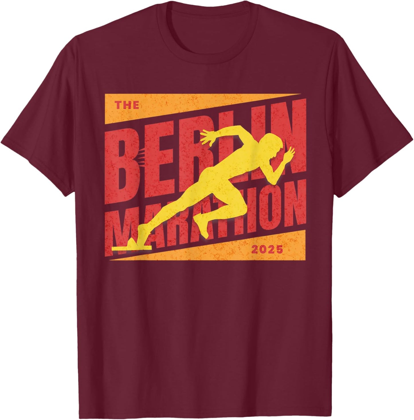 German Marathon 2025 and Berlin Germany Running Marathoner T-Shirt - T-Shirt | Maroon