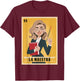 La Maestra Mexican Bingo Card Teacher Lottery Card T-Shirt - T-Shirt | Maroon