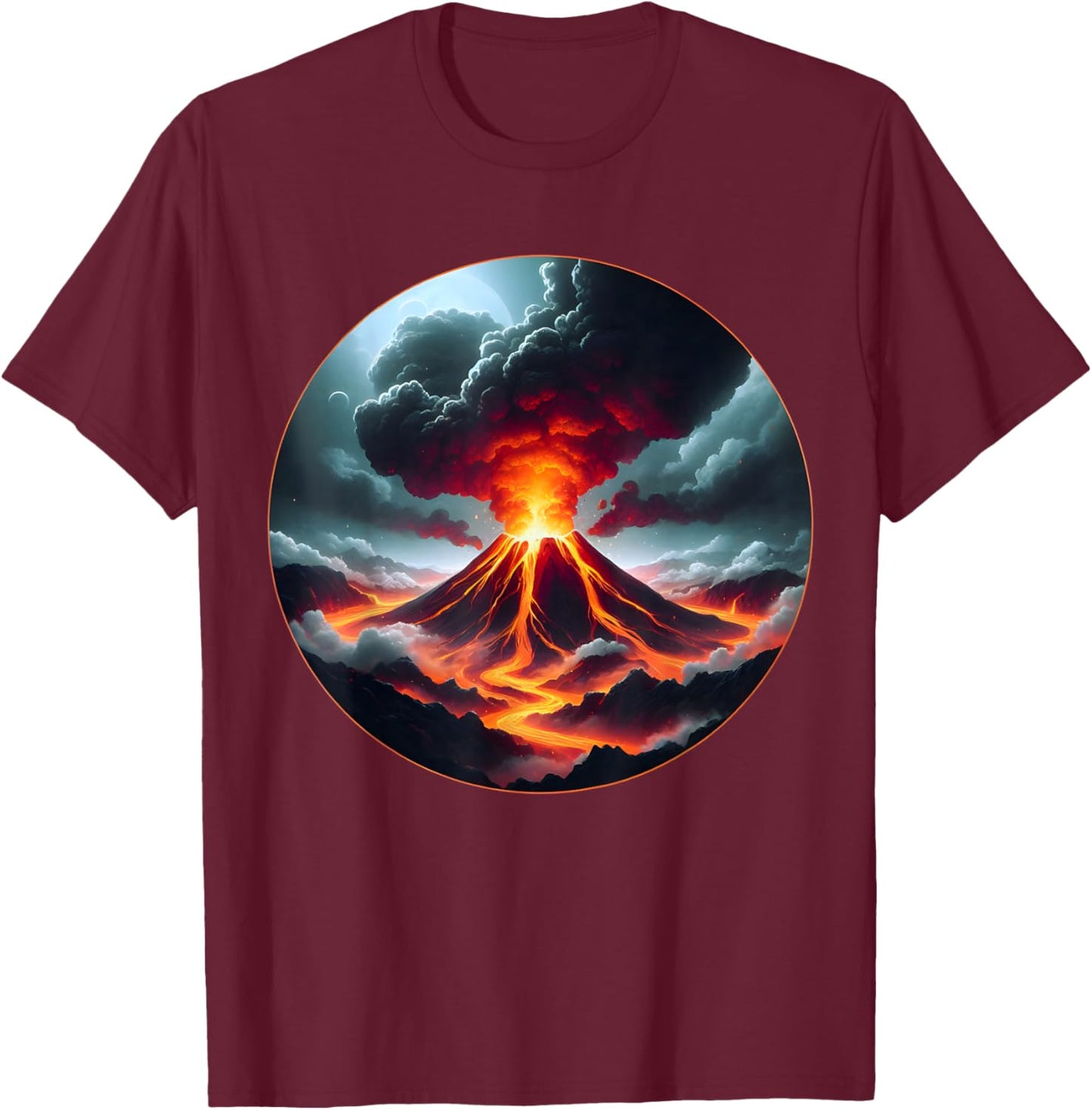 Cool erupting volcano Outfit for boys and girls T-Shirt - T-Shirt | Maroon