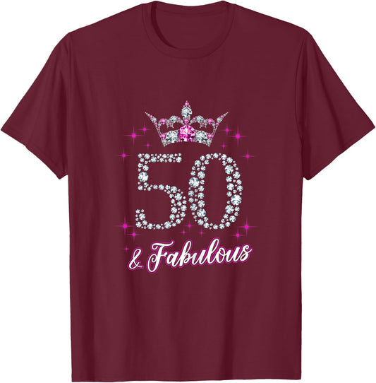 50 And Fabulous 1969 50Th Birthday Gift T-Shirt - T-Shirt | Maroon