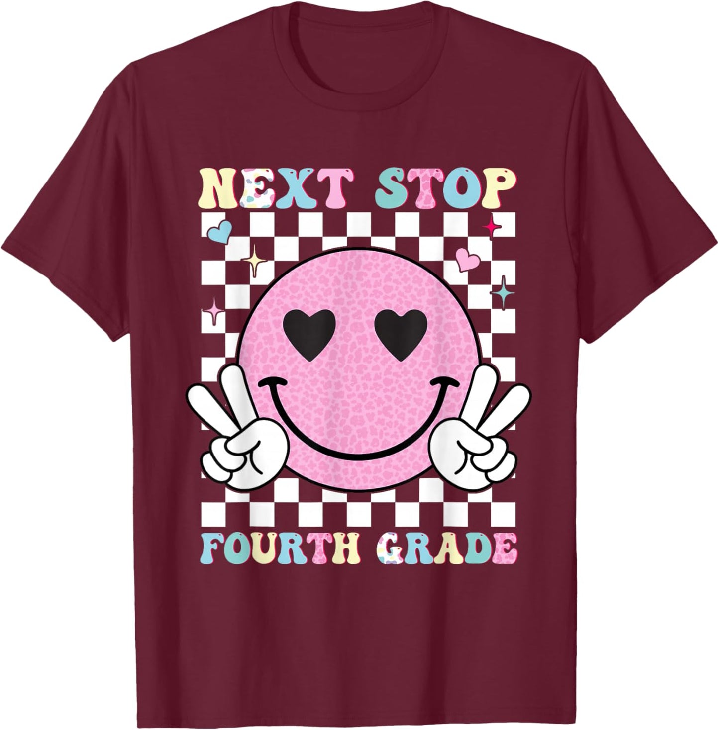 Next Stop 4th Grade - 3rd Grade Graduation 2025 Boy Girl T-Shirt - T-Shirt | Maroon