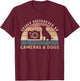 Easily Distracted By Cameras & Dogs Retro Funny Photographer T-Shirt - T-Shirt | Maroon