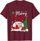Merry Camper Christmas Camping Xmas T-Shirt - T-Shirt | Maroon