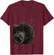 Funny Curious Dog Black Standard Poodle T-Shirt - T-Shirt | Maroon