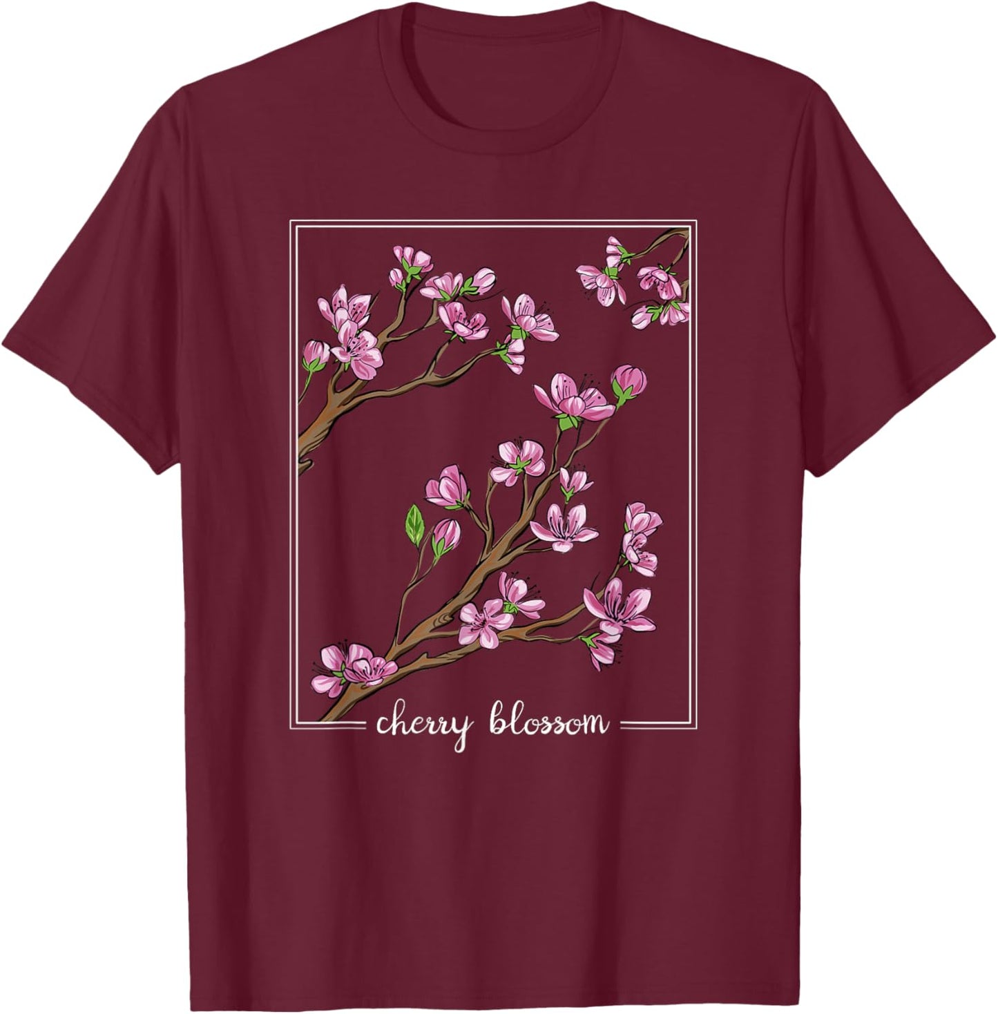 Japanische Kirschblüten Sakura Japan Cherry Blossom T-Shirt - T-Shirt | Maroon