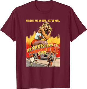 Hooters Attack of The 83ft Hooters Girl Funny B-Movie Retro T-Shirt - T-Shirt | Maroon